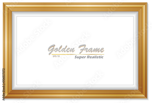 An elegant gold picture frame with super realistic shape. Approximate frame size 140x100 cm, high resolution 72 dpi. This image is NOT generated by Ai