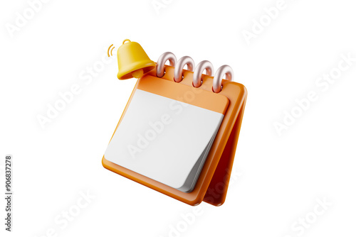 Foto 3D calendar icons mark the date and time for event meeting reminders
