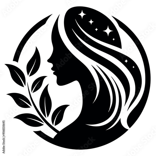 Beauty care logo vector art illustration.
