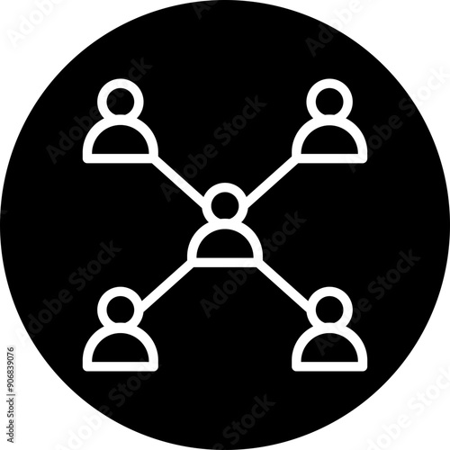 Connecting People Vector Line White Circle Black