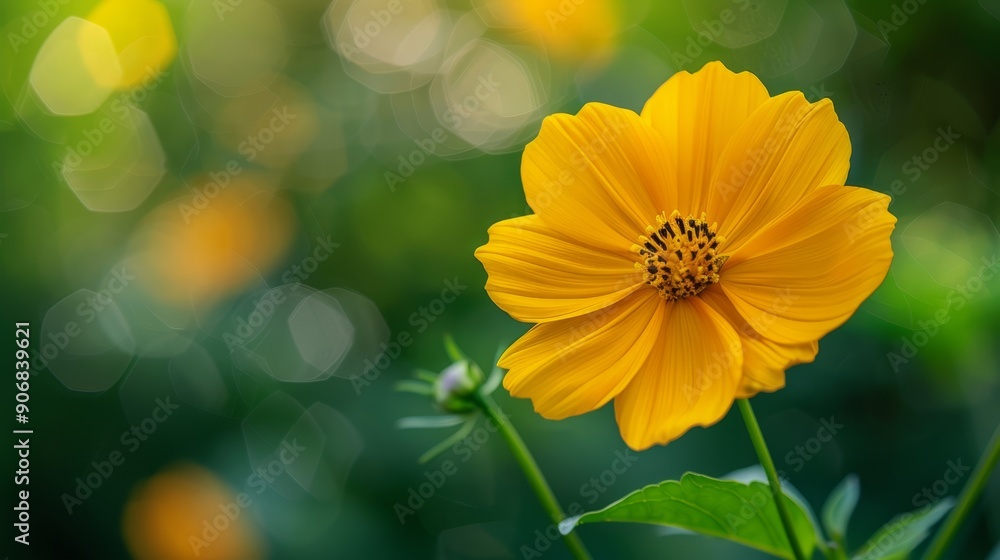 Bright yellow wildflower blooming in a natural setting during daylight Bright yellow wildflower blooming in a natural setting during daylight