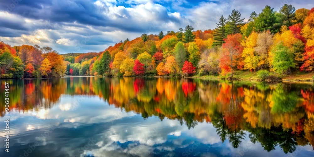 Autumn Reflections in a Still Lake, Nature , Fall Foliage , Landscape , Water Reflection Autumn Reflections in a Still Lake, Nature , Fall Foliage , Landscape , Water Reflection