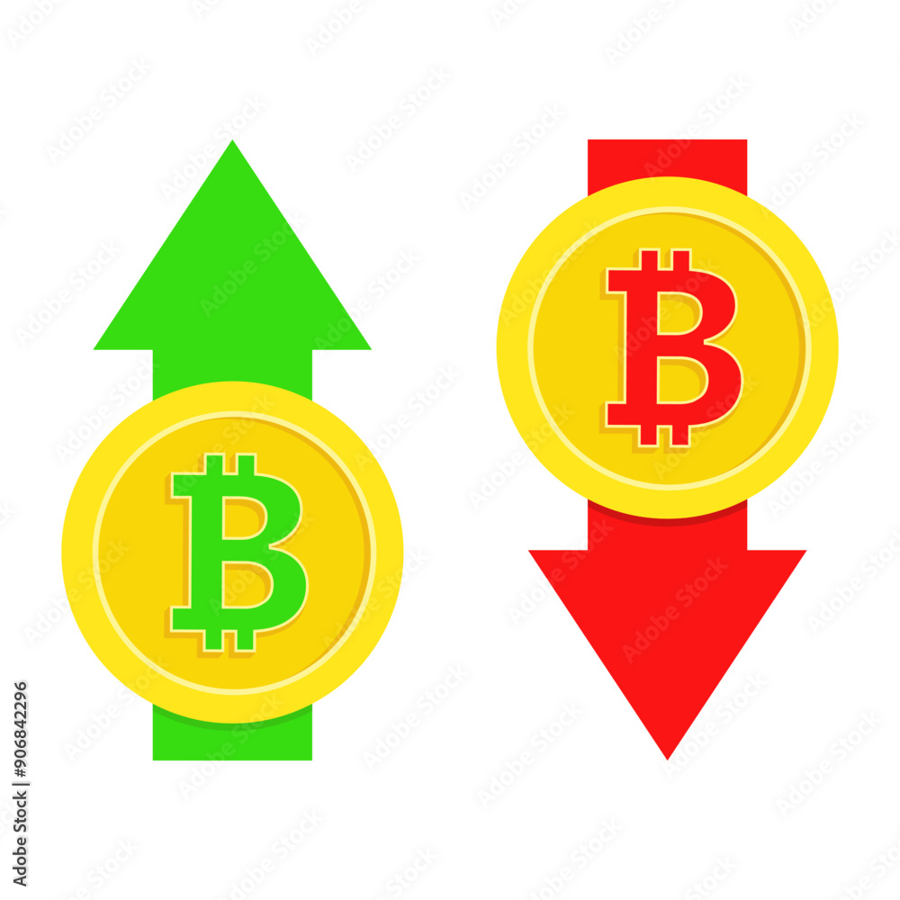 Rise or fall of the bitcoin rate. Positive or negative forecast on the stock exchange. Cryptocurrency rate volatility. Rise or fall of the bitcoin rate. Positive or negative forecast on the stock exchange. Cryptocurrency rate volatility.