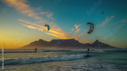 Sunset Kiteboarding in Cape Town