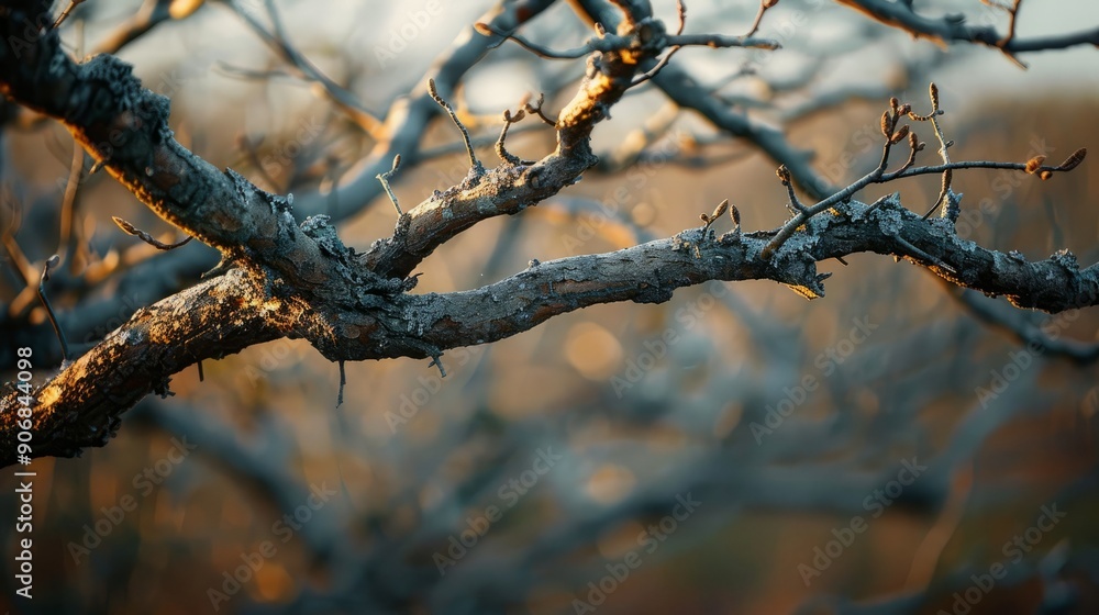 Lovely branches in soft light during early evening Lovely branches in soft light during early evening
