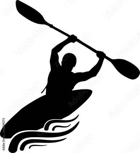 kayaking silhouette vector , illustration kayaking logo vector