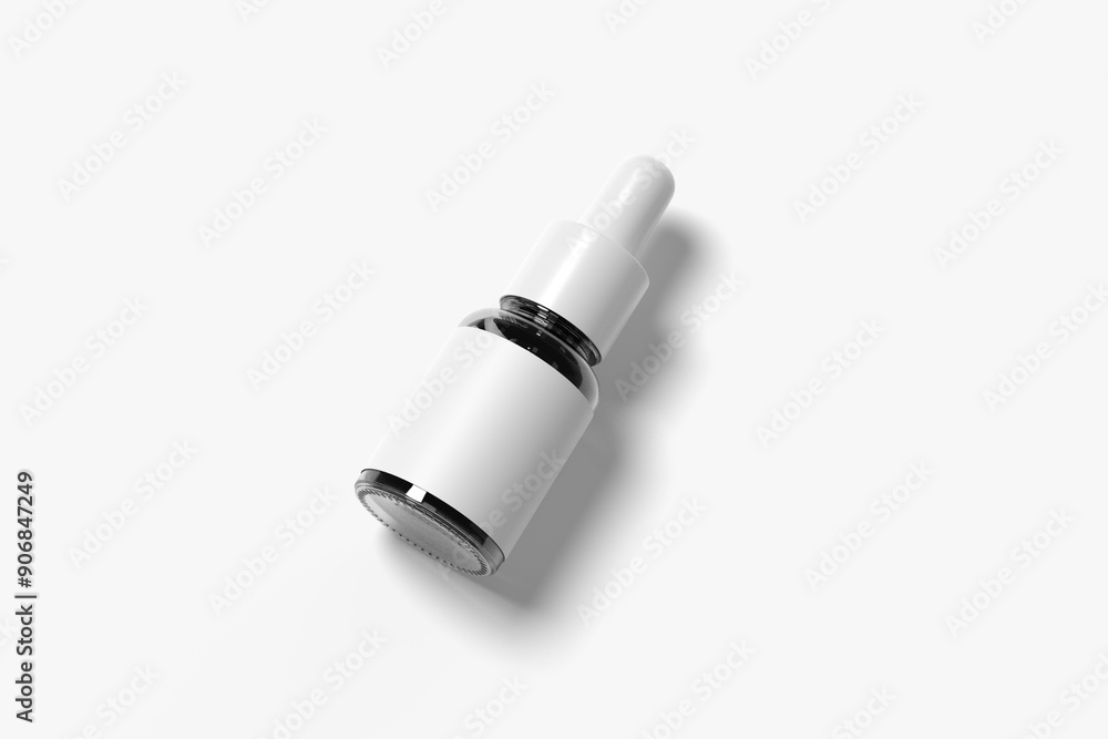 Dropper bottle mockup on a white background Dropper bottle mockup on a white background