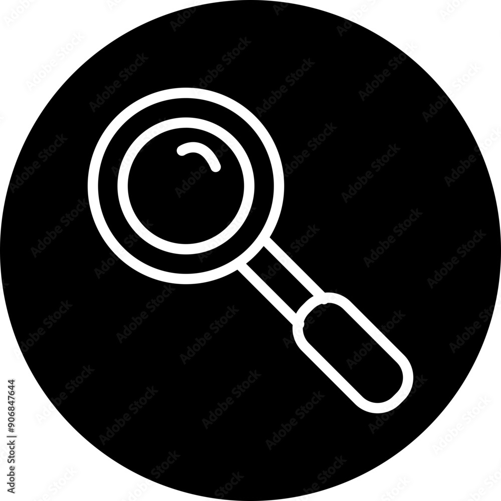 Magnifying Glass Vector Line White Circle Black Magnifying Glass Vector Line White Circle Black