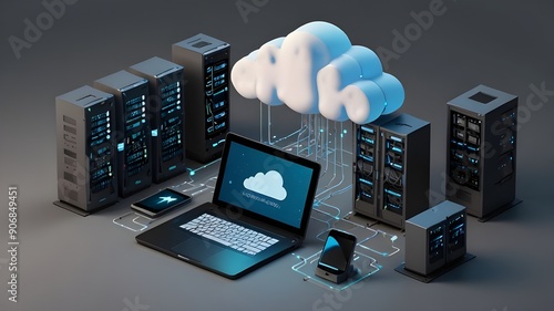 The concept of cloud computing and remote data storage generative Ai