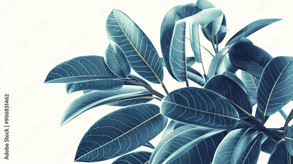A leafy green plant with a blue tint A leafy green plant with a blue tint