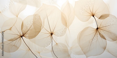 neutral color aesthetic photo with veins of leaf, Nature abstract of flower petals