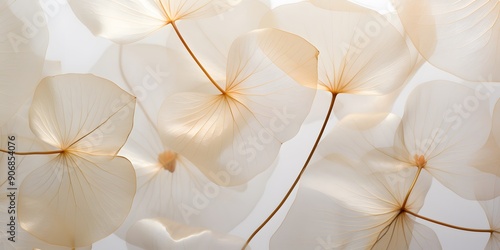 neutral color aesthetic photo with veins of leaf, Nature abstract of flower petals