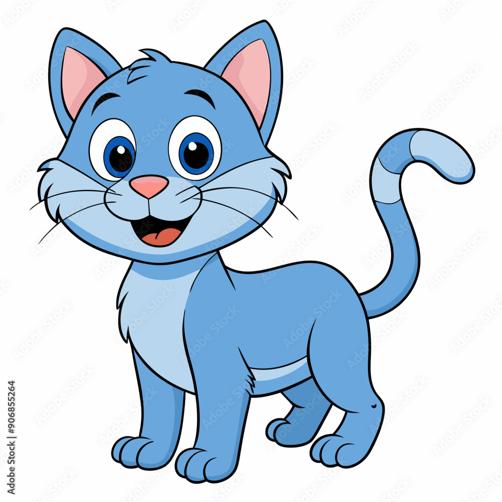 Obraz premium Black cat, cat vector illustration, animal vector art, cat silhouette, pet vector icon, eps, cartoon cat