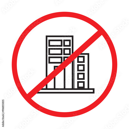 No Building Sign on White Background. Vector illustration. EPS 10/AI