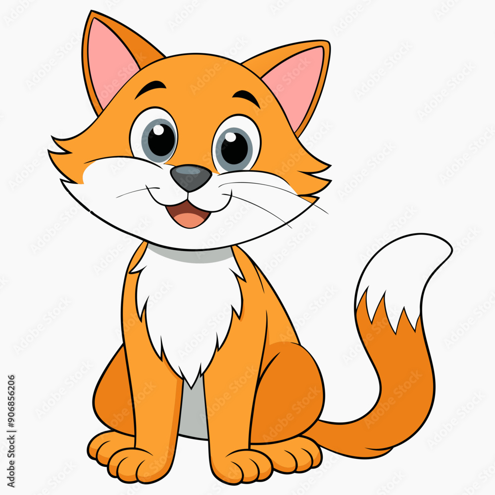 Fototapeta premium Black cat, cat vector illustration, animal vector art, cat silhouette, pet vector icon, eps, cartoon cat