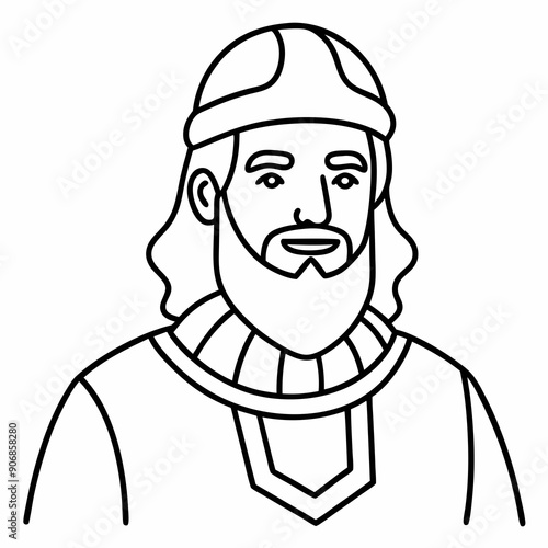  Leif Erikson Silhouette, vector, illustration. 