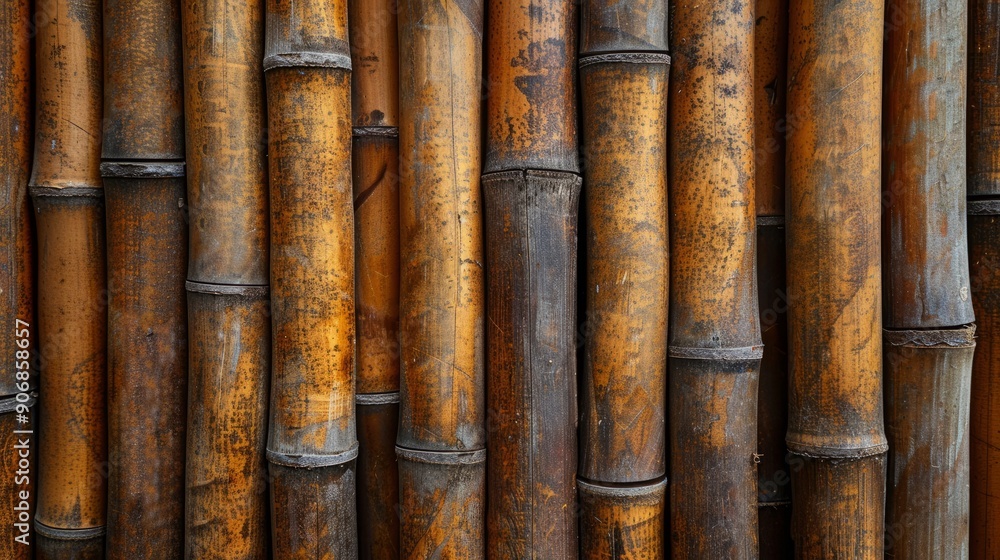 Close up of natural bamboo patterns and textures in warm tones Close up of natural bamboo patterns and textures in warm tones