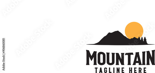 mountain sun logo design 