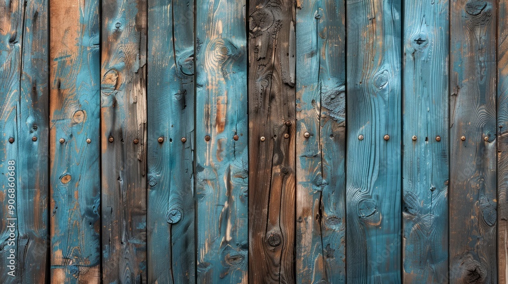 Aged timber barrier with azure backdrop captured in natural light Aged timber barrier with azure backdrop captured in natural light
