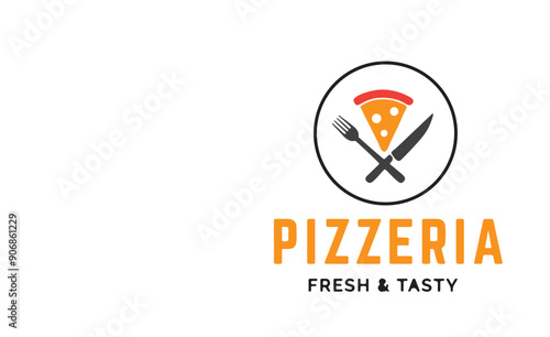 Pizza logo design template 