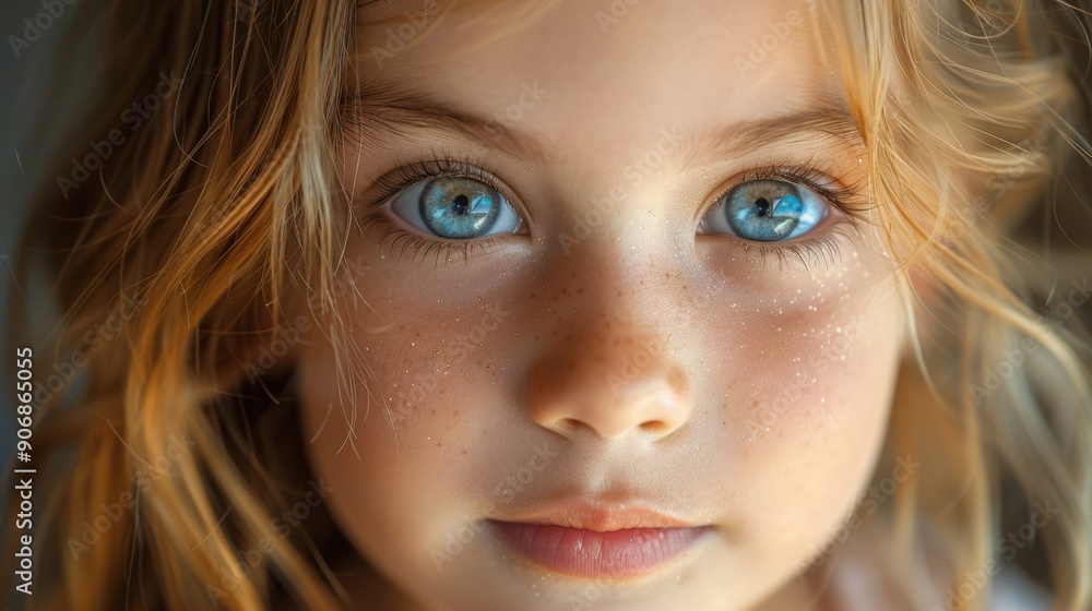 close-up blue eyes of a beautiful cute Caucasian girl 5-8 years old looking sincerely at the camera. Concept childhood, children's dreams close-up blue eyes of a beautiful cute Caucasian girl 5-8 years old looking sincerely at the camera. Concept childhood, children's dreams