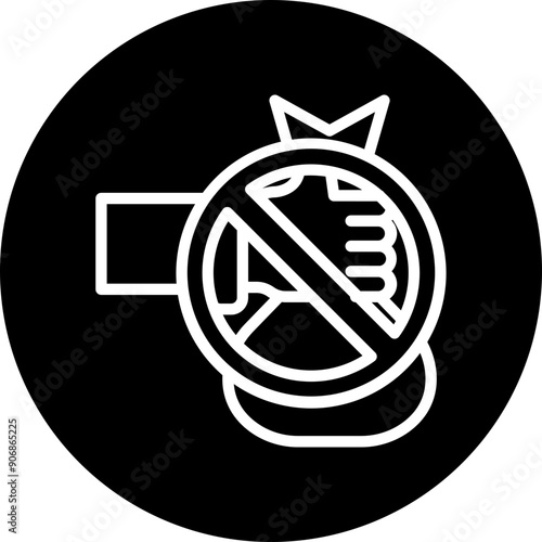 Stop Corruption Vector Line White Circle Black