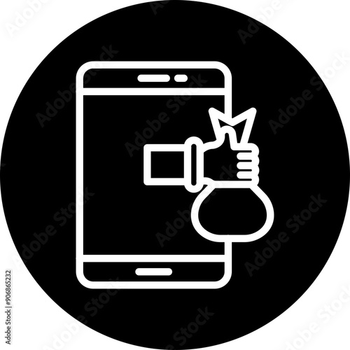 Steal Vector Line White Circle Black