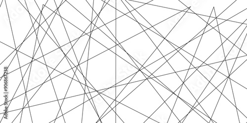 Abstract industrial Design random lines black on white background.Geometric seamless minimalist pattern with straight lines design.luxury black geometric random chaotic lines.squares and triangle line
