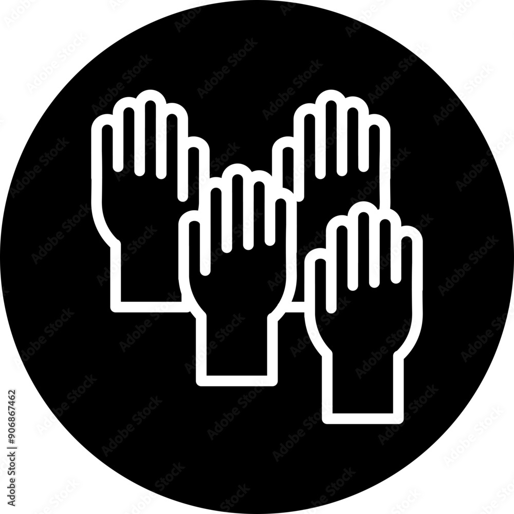 Election Volunteers Vector Line White Circle Black Election Volunteers Vector Line White Circle Black