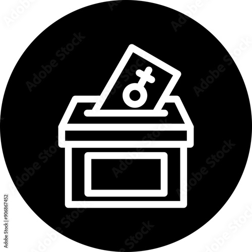 Voter Rights Vector Line White Circle Black
