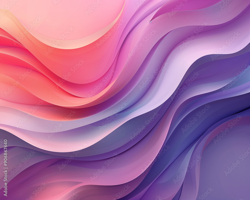 Obraz premium Pink and Purple - abstract, colorful, waves, gradient, pink, purple, art, background, pattern, design, texture, fluid, smooth, vibrant, soft, flowing, modern, pastel