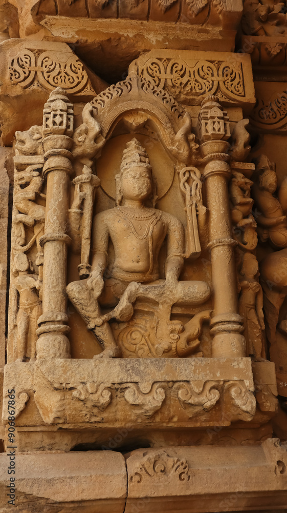 India, Madhya Pradesh, Sihoniya, Beautiful Carvings of Hindu Deities on the Kakanmath Temple, this 11th Century Monument Dedicated to Lord Shiva. India, Madhya Pradesh, Sihoniya, Beautiful Carvings of Hindu Deities on the Kakanmath Temple, this 11th Century Monument Dedicated to Lord Shiva.