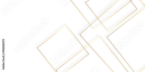 Abstract industrial Design random lines gold on white background. Geometric seamless minimalist pattern with straight lines design. luxury gold geometric random chaotic lines.squares and triangle line