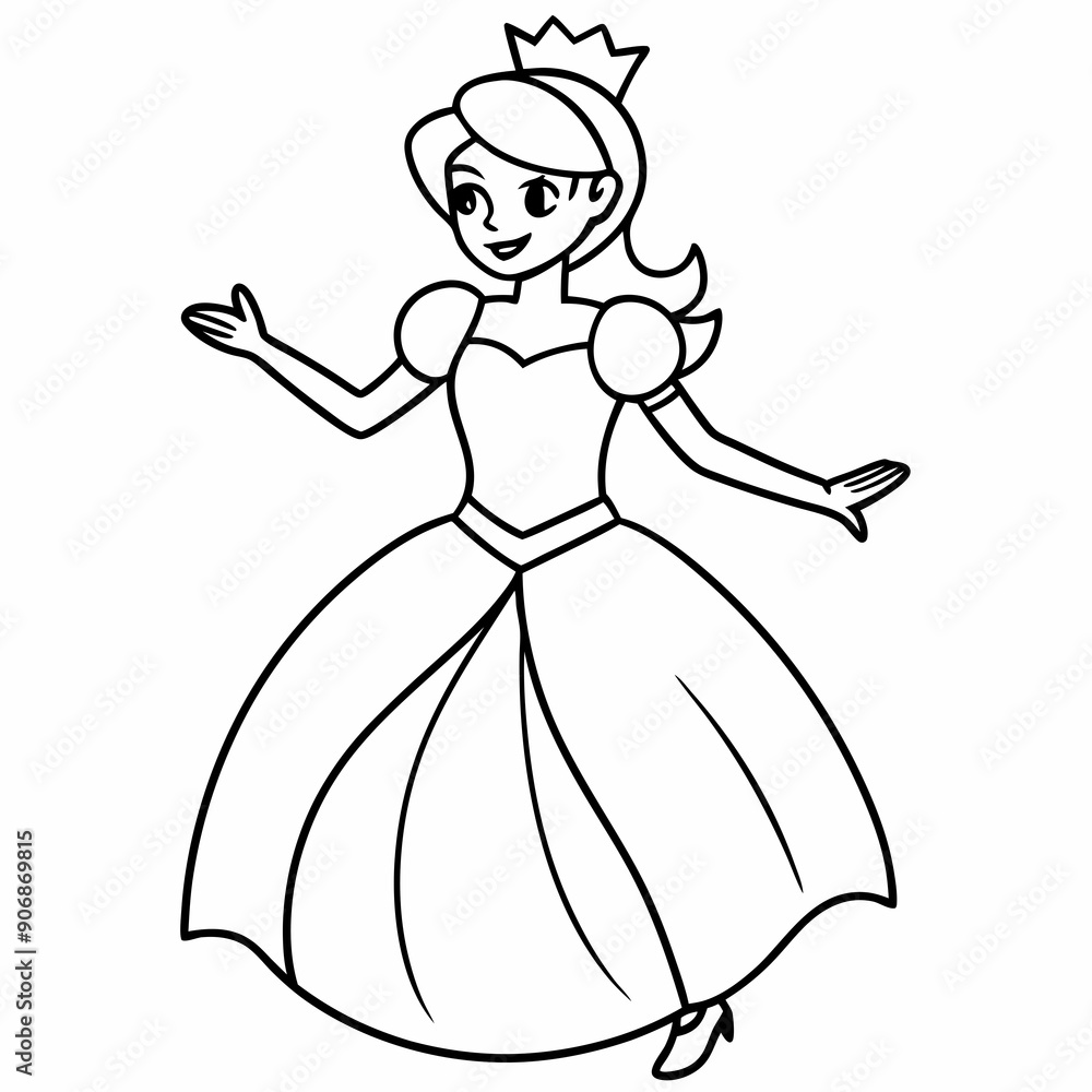Fototapeta premium Stylish Princess playing art vector illustration
