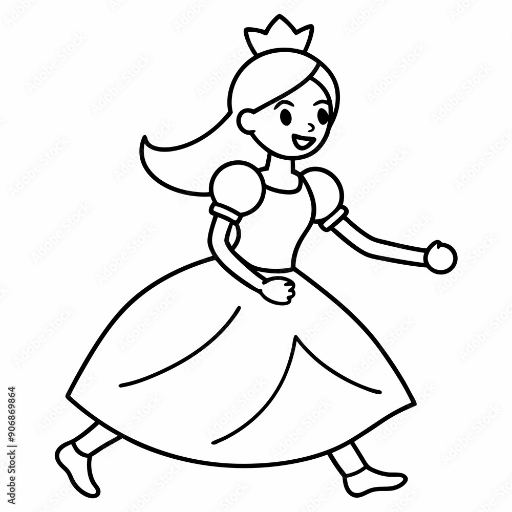 Stylish Princess playing art vector illustration Stylish Princess playing art vector illustration