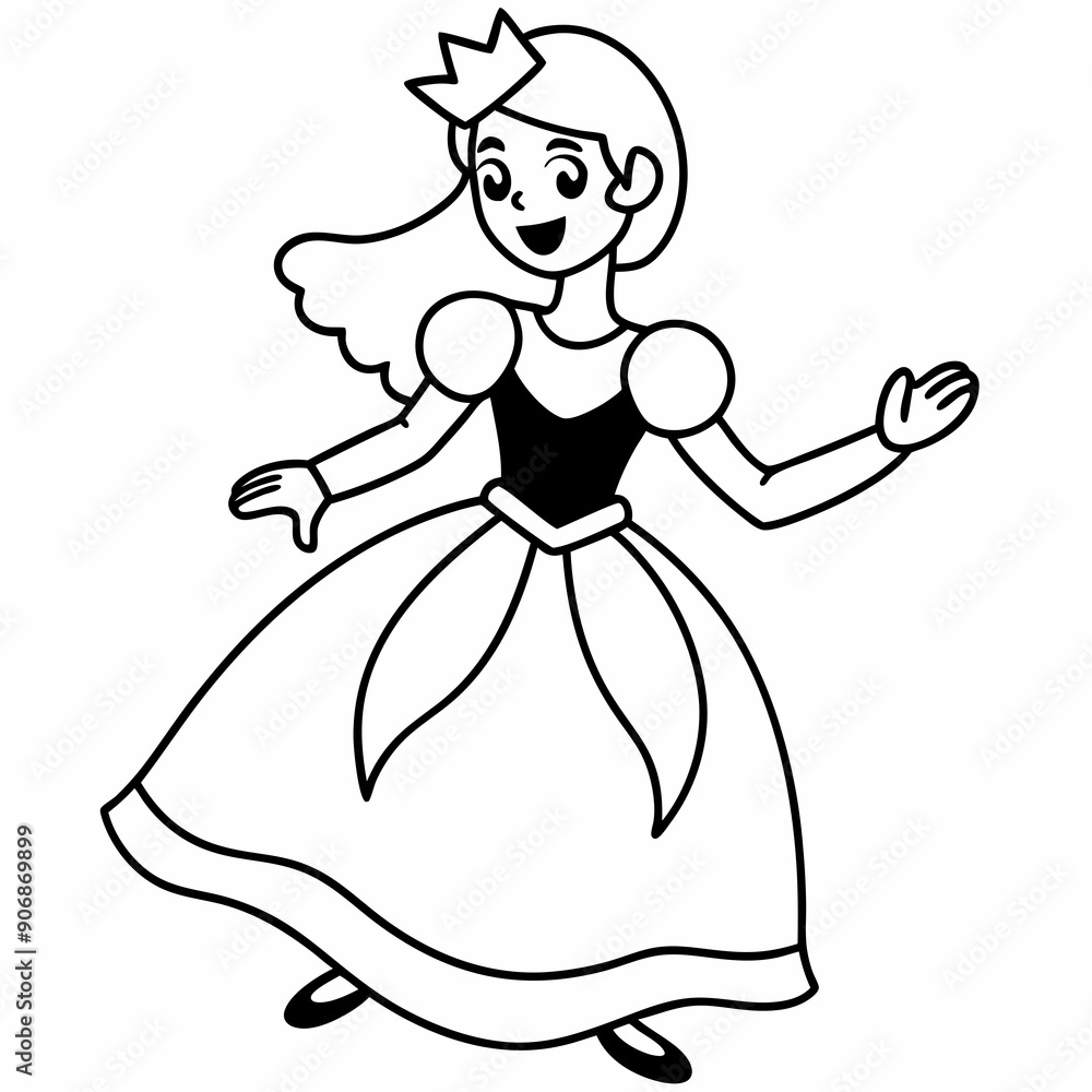 Fototapeta premium Stylish Princess playing art vector illustration