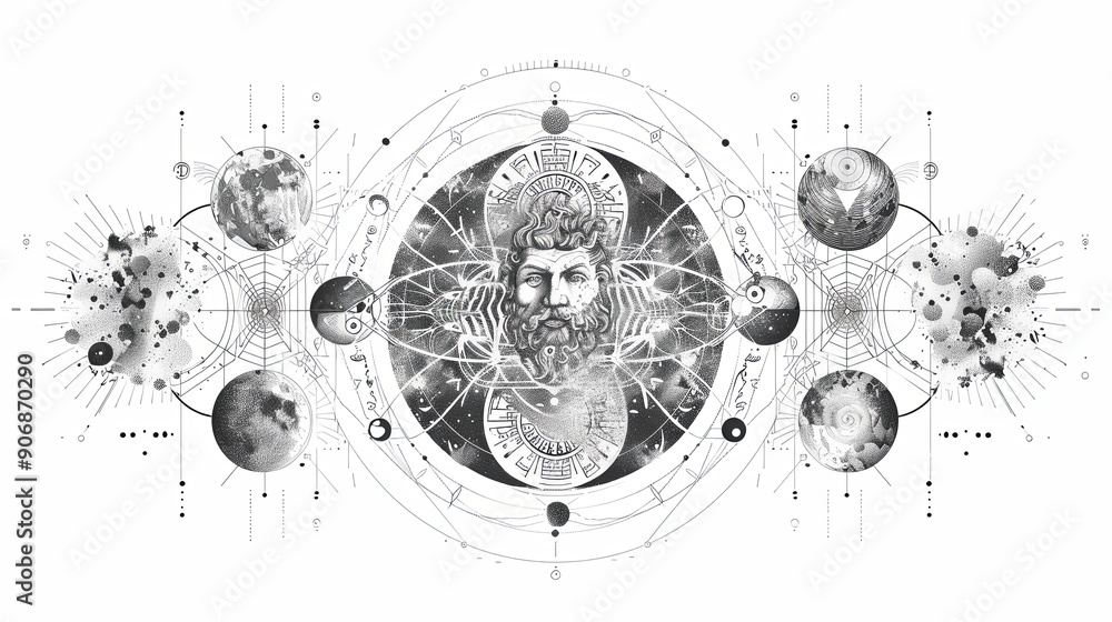 tattoo art line, illustrated in illustrator, perfect generation without design errors, pure white and clean background, A geometric and realistic style tattoo, featuring a combination of mythological. tattoo art line, illustrated in illustrator, perfect generation without design errors, pure white and clean background, A geometric and realistic style tattoo, featuring a combination of mythological.