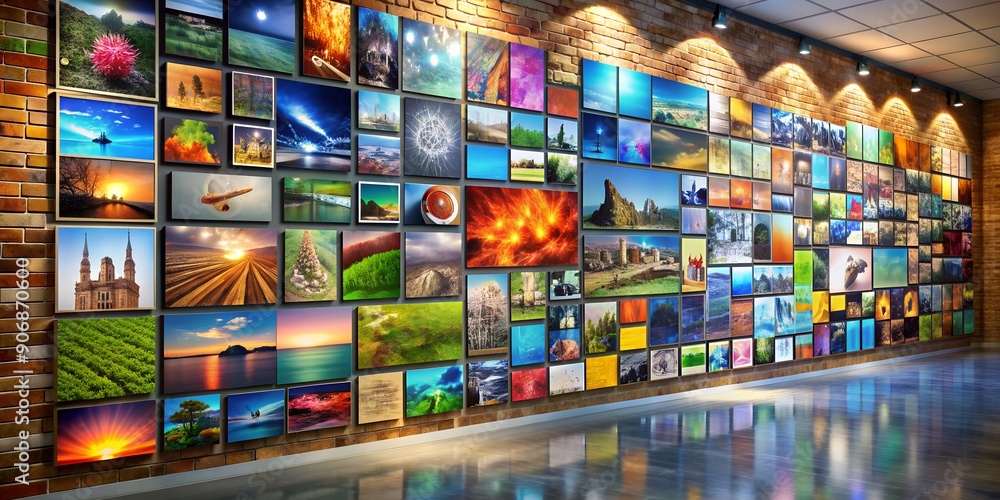 Naklejka premium A picture on a wall informative Vibrant engaging Generative AI