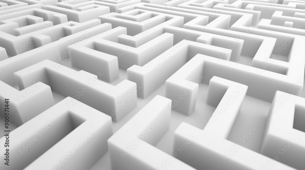 Minimalistic white maze Minimalistic white maze