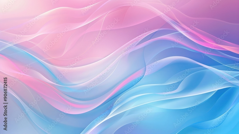 Fototapeta premium Soft and smooth curves with different patterns create elegant wallpaper for design projects. Pastel gradient, soft pink blue purple colors