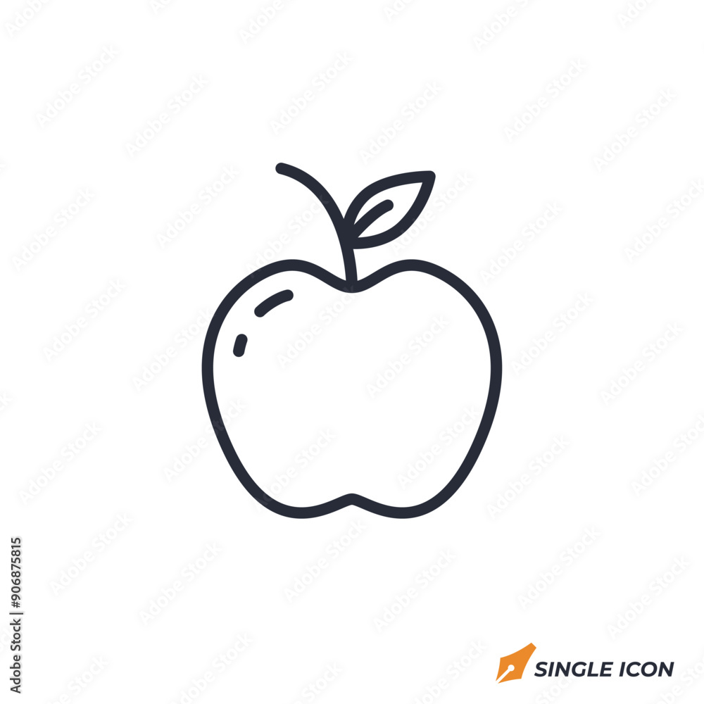 Apple icon vector illustration. Apple symbol isolated on white background. Apple icon vector illustration. Apple symbol isolated on white background.