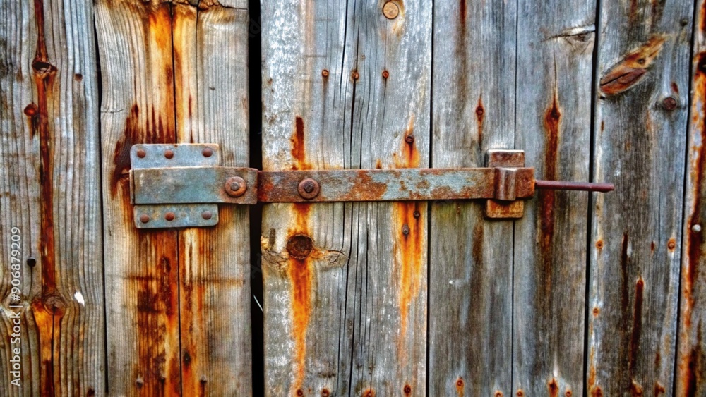 Weathered Barn Door with Rusty Hinges Weathered Barn Door with Rusty Hinges
