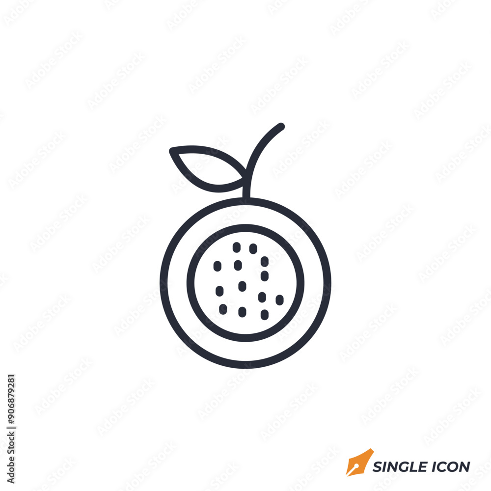 passion fruit icon vector illustration. passion fruit symbol isolated on white background passion fruit icon vector illustration. passion fruit symbol isolated on white background