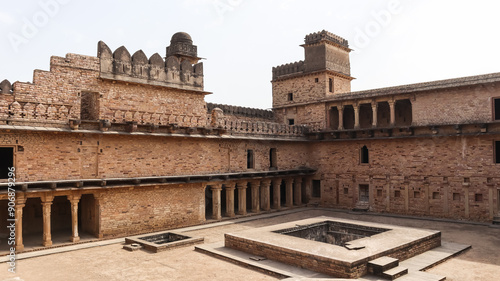 India, Madhya Pradesh, Chanderi, Ruin Palace and Fortress of Kirti Durg Fort, It was Built By Pratihara King Kirti Pal in 11th Century.  photo