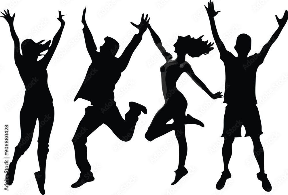 silhouettes of dancing people silhouettes of dancing people
