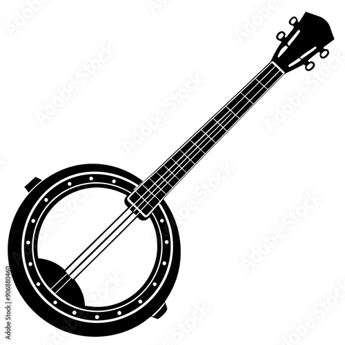 Modern Banjo art vector illustration