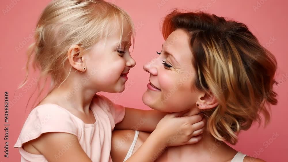Mother and Daughter Sharing a Tender Moment Mother and Daughter Sharing a Tender Moment