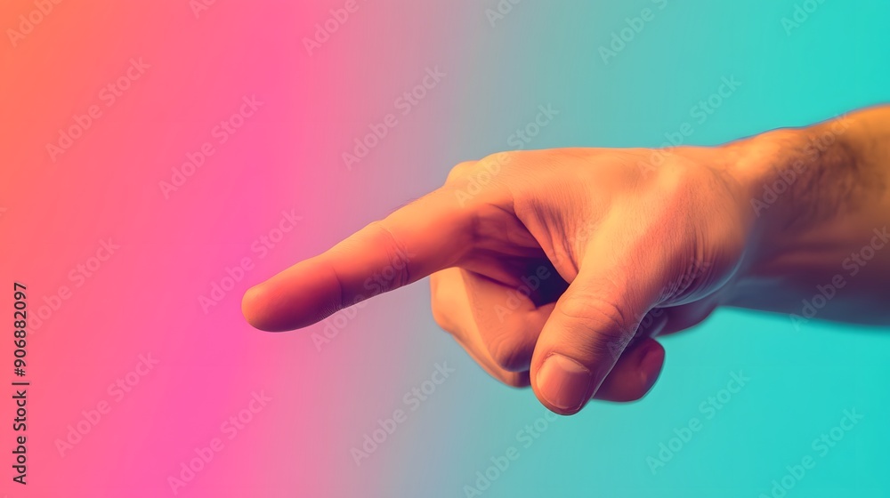 Pointing Finger: A hand pointing directly at the viewer with a gradient background.
Pointing Finger: A hand pointing directly at the viewer with a gradient background.