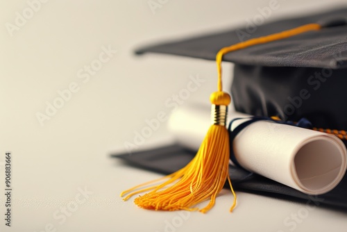 Graduation ceremony celebrating academic achievement with diploma and cap