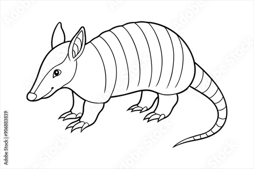 armadillo line art vector